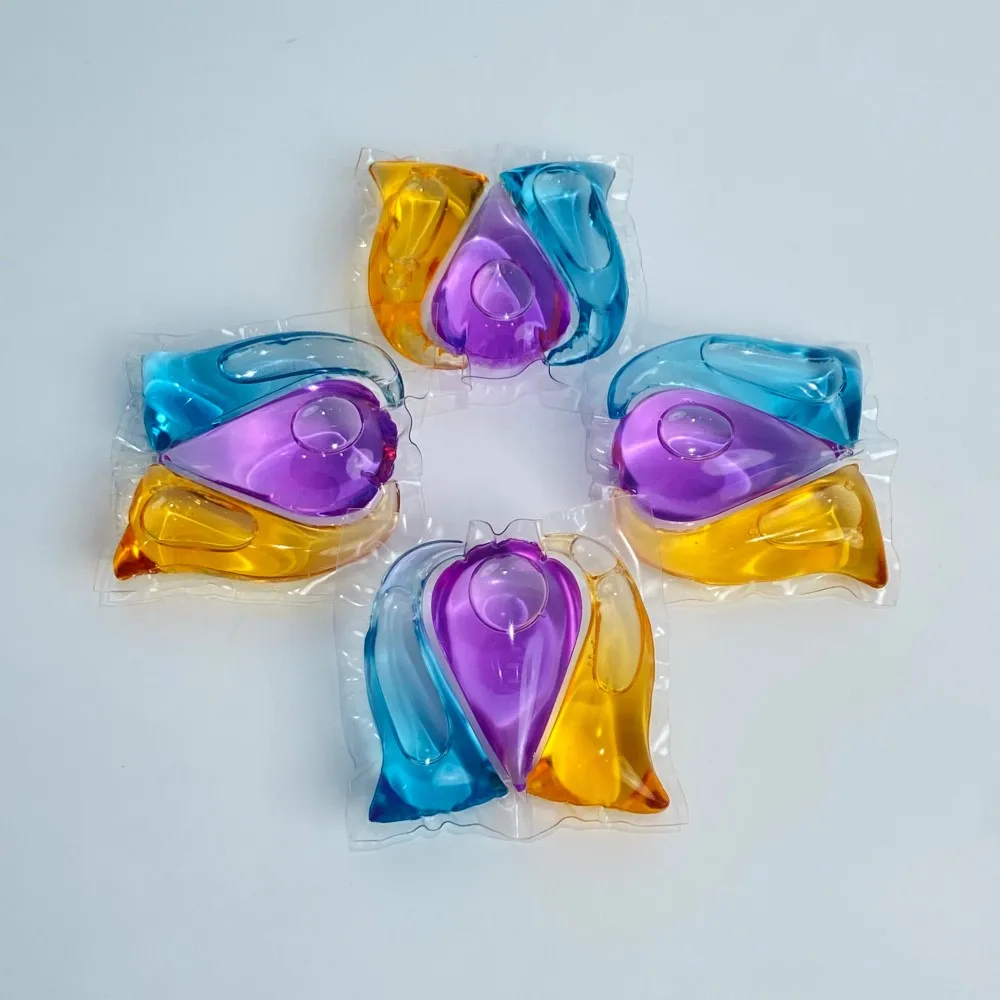 3-in-1 Eco-Friendly Disposable Laundry Pods 3-Chamber Gel Pods for Apparel Convenient 3-in-1 Laundey Solution
