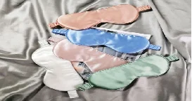 New Design Customized Luxury Colorful Travel Sleeping Silk Eye Mask Sleep Stain Eyemask For Sleep Use