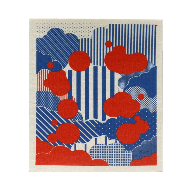 Custom Design Swedish Dishcloth Eco-Friendly Reusable Cellulose Cotton Dish Sponge Cloth Swedish Dishcloth