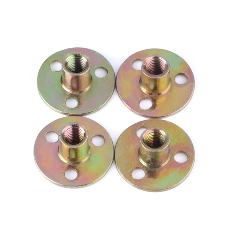 CNC Part Nuts & Flange Screws Iron Plate Furniture round Base T Nuts in Steel & Stainless Steel