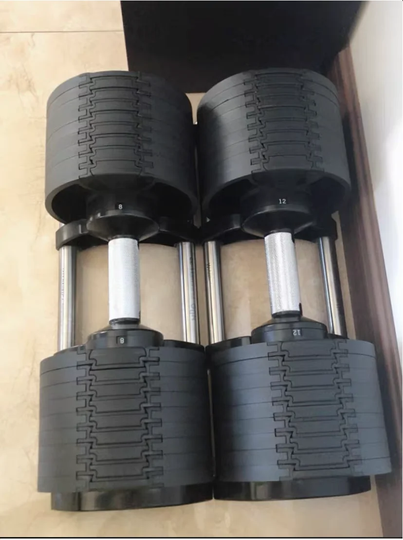 Hot selling Automatic Adjustable Dumbbells Metal 32kg Automatic Free Weight Dumbbell Set Adjustable