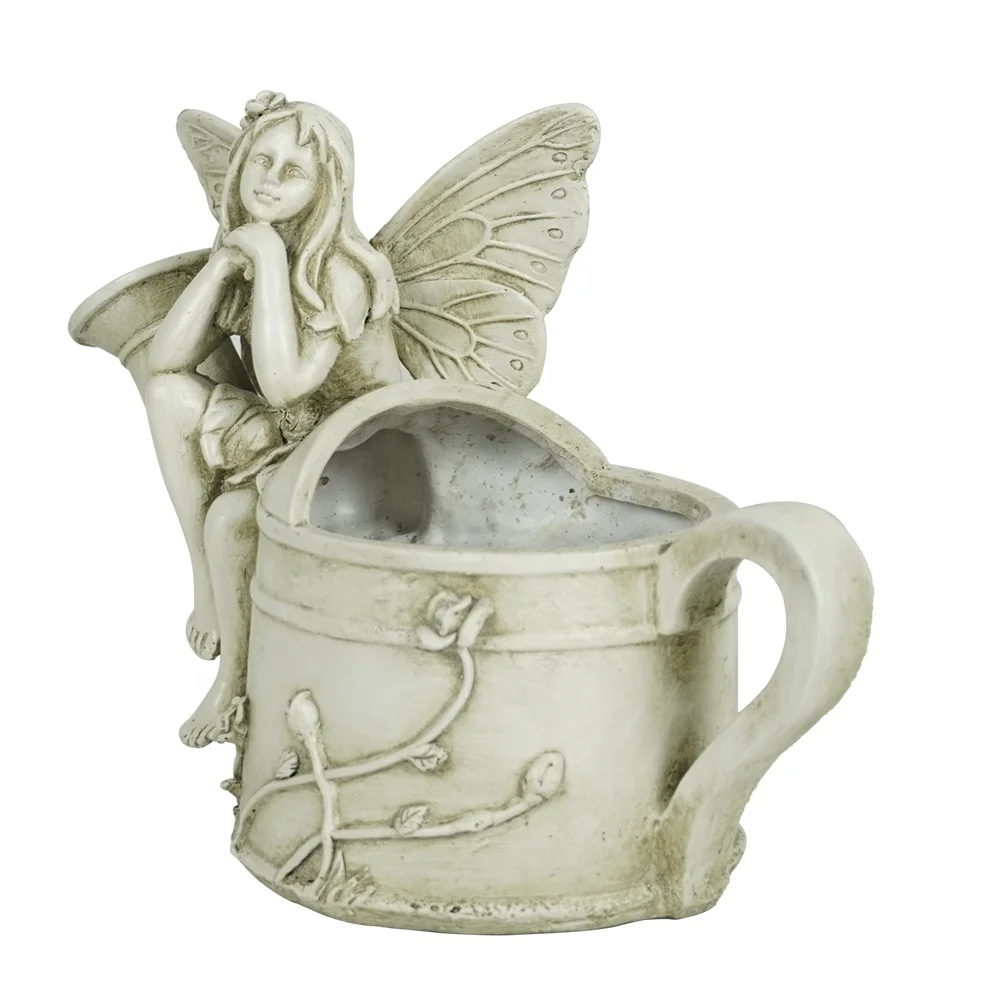 Garden ornament indoor and outdoor flower pot decoration Resin fairy kettle shaped planter