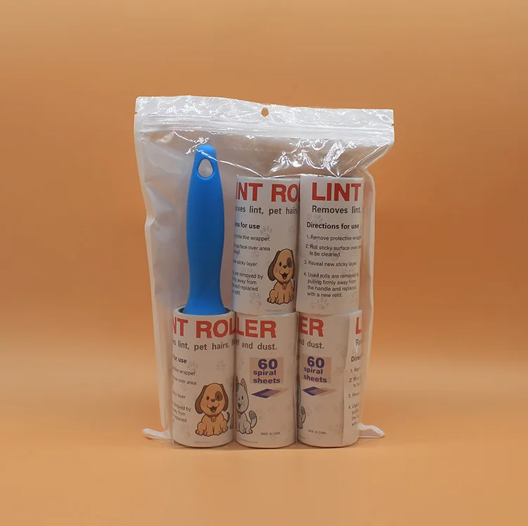 OEM Pet Hair Remover Roller 10-100 Sheets Lint Rollersb Adhesive Sticky Roller ,customized Color Lint Remover for Clothes