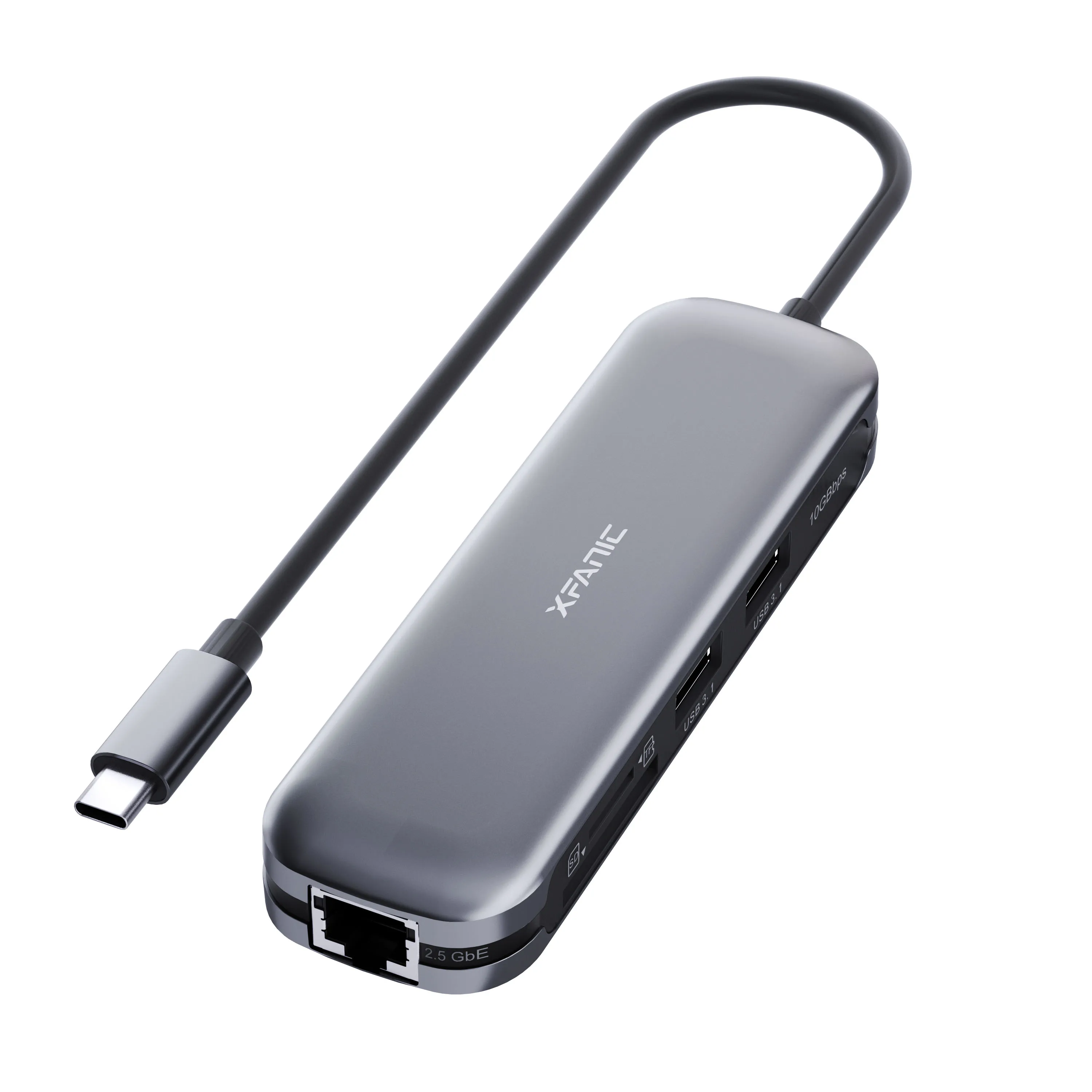 Xfanic 7 в 1 USB 3,0 концентратор 4K Ultra HD HDMI SD/TF PD 100 Вт Type-C концентратор док-станция USB концентратор с RJ45
