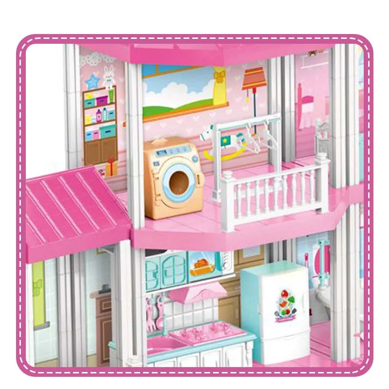 318 PCS Kid Playing House Set doll Villa Toy Set castle assembled House Assembly Toy  girls Doll House Toys