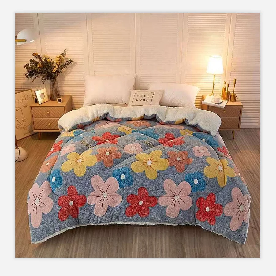 Hot Sale Thick Velvet Comforter Fleece Comforter Soft Comfortable Heavy Quilt Warm Edredones