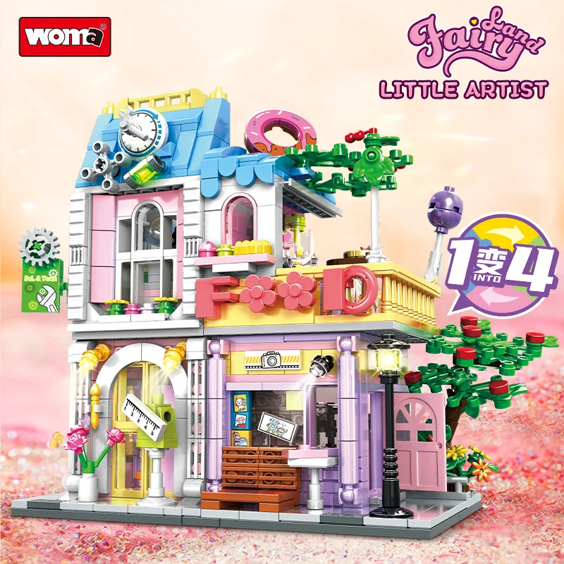 WOMA TOYS C0255 Kids Educational Assemble DIY House Moc Building Blocks Brick Set Toy