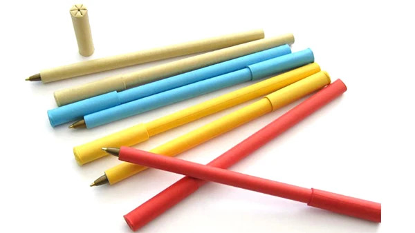 2022 plant fun new Eco friendly new promotion handmade  kraft paper ball pen and pencil