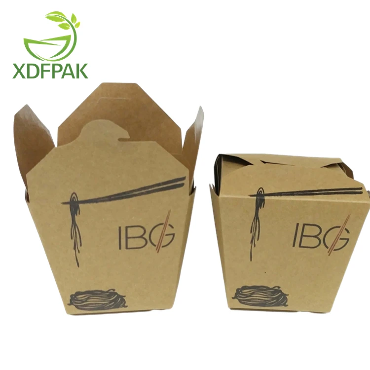 Factory chinese price fast food packaging paper take out boxes wholesale with custom print