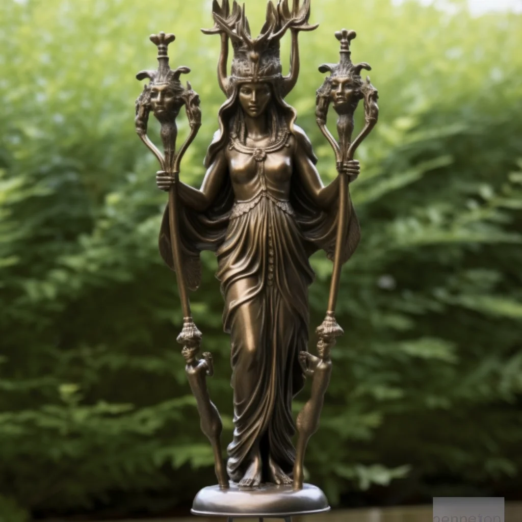 Life Size Home Decor Bronze Antique Hecate Greek Goddess Sculpture