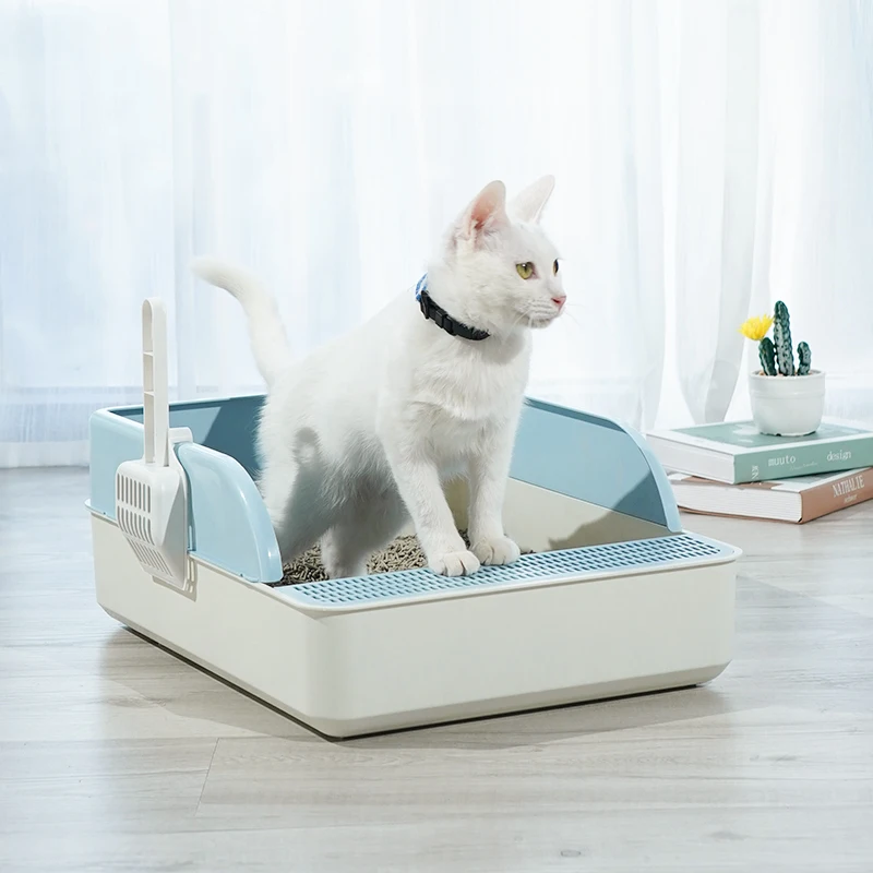 2022 Cat Litter Box Splash-Proof Semi-Enclosed Detachable Cat Toilet With Spoon Deodorizing Cat And Kitten Cage Can Put Sandbox
