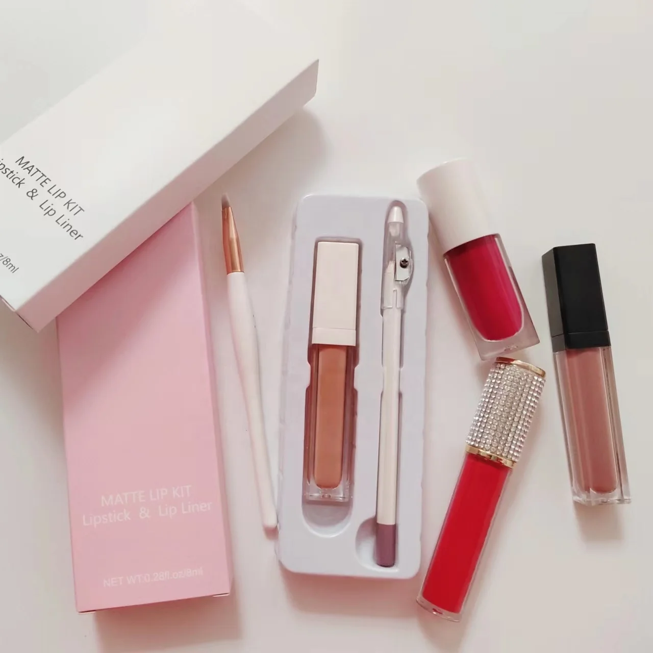 Starting A Matte Liquid Lipstick Line Waterproof Lip Liner And Lip Gloss Set With Lip Brush