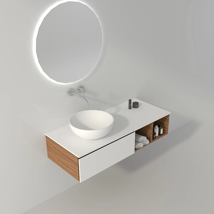 BS-8301T Professional Manufacture  Kitchen  Handmade One Piece Stone Resin Bathroom Above Counter  Sinks Handwash Basin