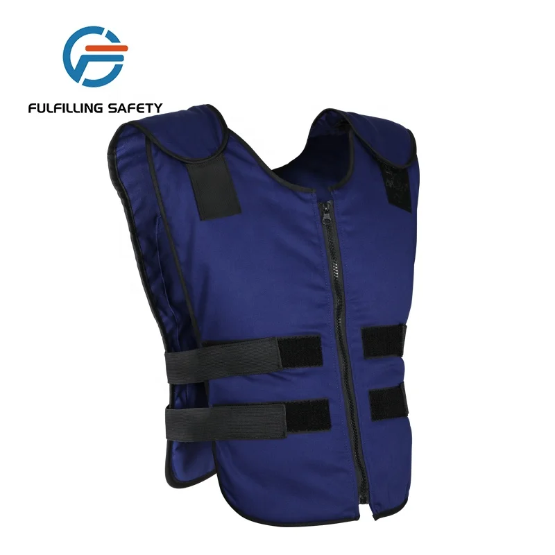 Scoop neck front zipper closure ultra cooling vest with phase change material ice pack