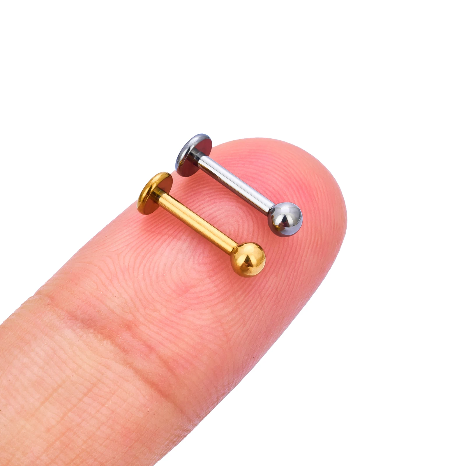 Wholesale G23 ASTM F136 Titanium Zircon Nose Stud Labret Internal Thread Push in Lip Ring Ear Tragus Lobe Body Piercing Jewelry