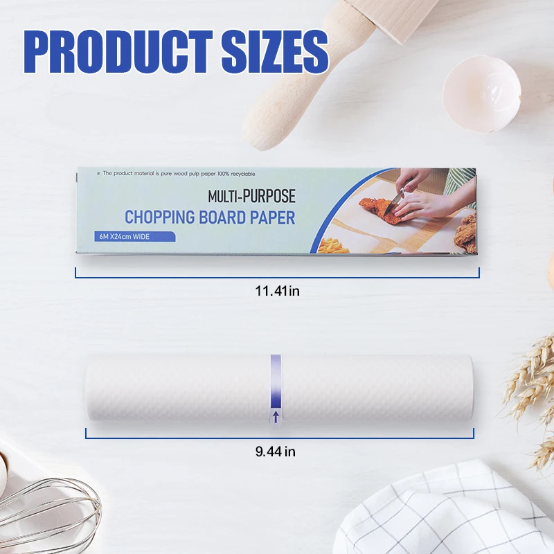 eco friendly products 2025 paper disposable chopping board sheets mat roll vegetable cutting board for kitchen