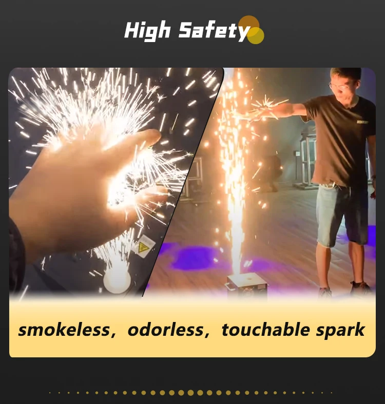 MOKA Factory Dual Head Rotation Sparklers Best Selling Bidirection Rotatable Cold Flamer 1300w Spinning Spark Effect Machine