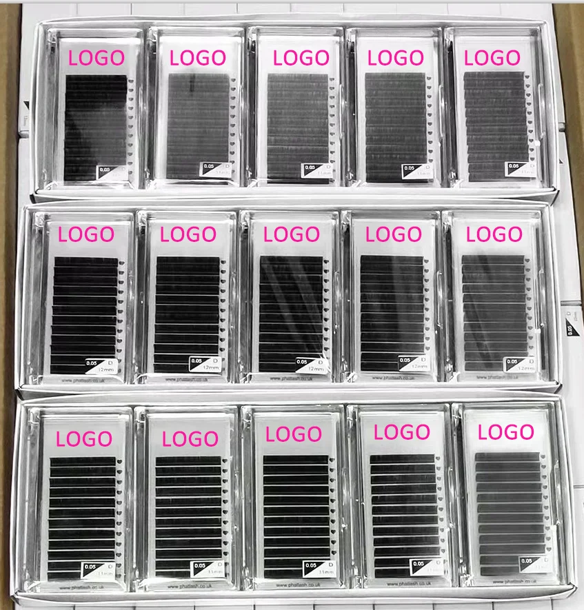 wholesale matte black 0.03mm volume individual fluffy eyelash extensions faux mink cashmere classic eyelash extension