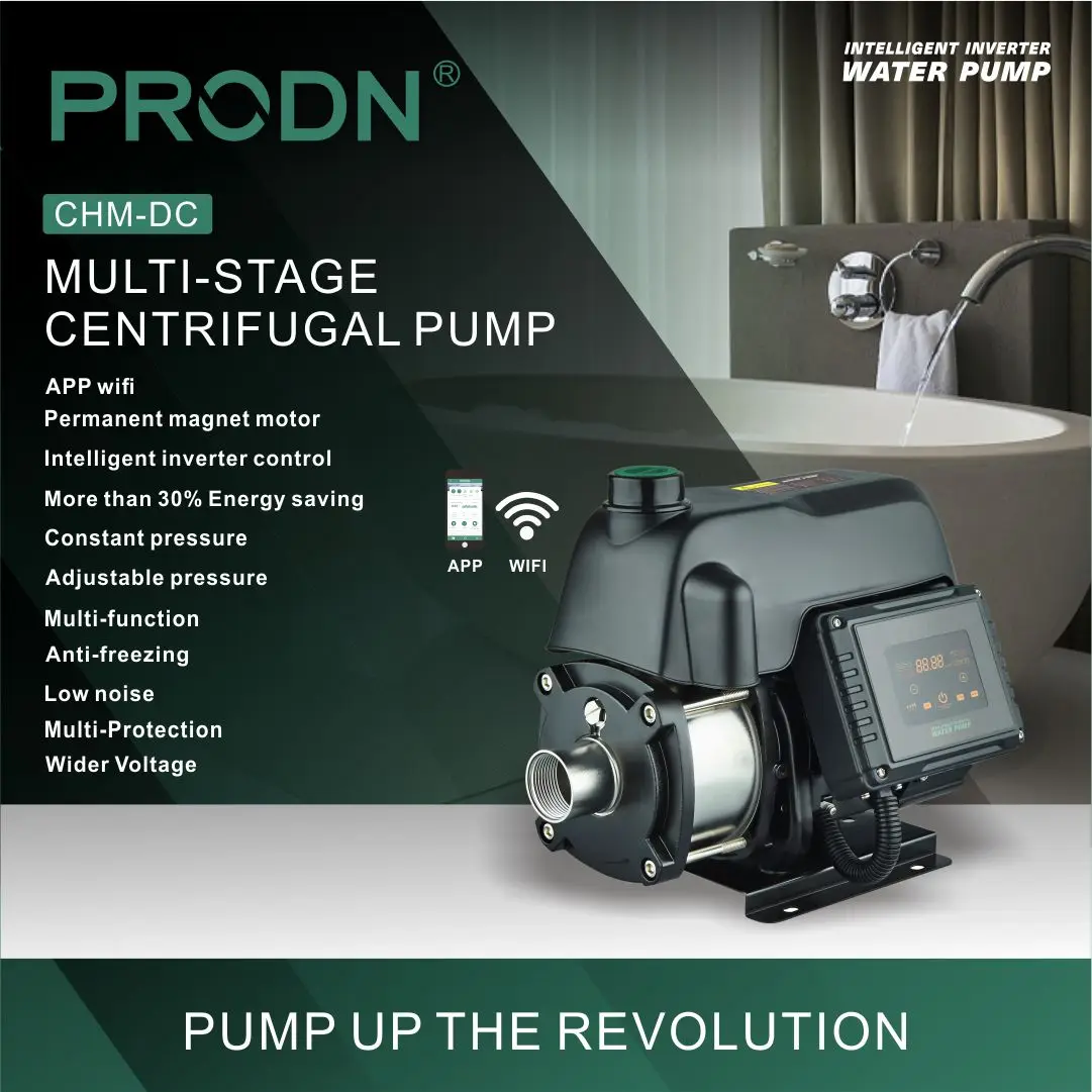 CHM4-2DC 1HP household VFD multistage centrifugal intelligent inverter water pump
