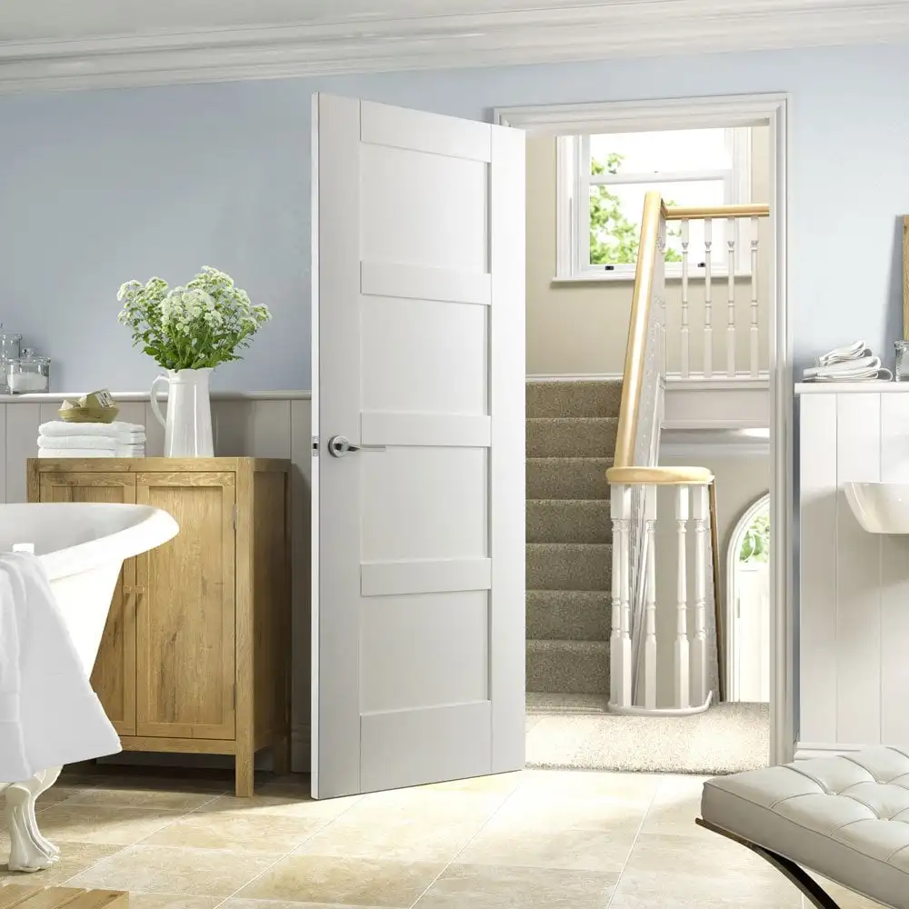 Pre-hung Shaker Door Exterior Flush Front Entrance Bedroom Other Interior Single Slab Wood Doors Design With Exquisite Lock
