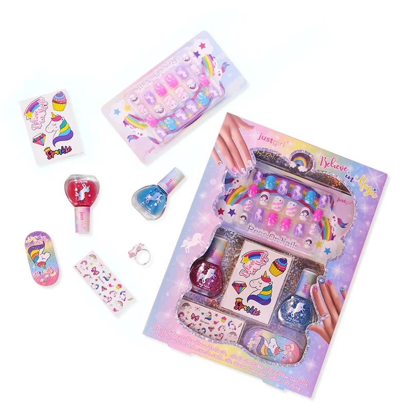 Girls Cosmetics Manufacturer Vendor Your OWN LOGO Lovely Uni-corn Art Kids Nail Polish Set