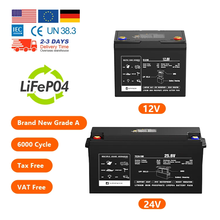 OEM Lifepo4 аккумуляторная батарея 24 в 12 В 200 ач 100 Ач 300 Ач портативная электростанция Lifepo батареи литий-ионной батареи