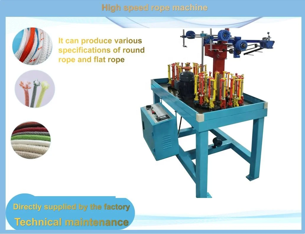 Manufacture High Speed Shoe Laces Braiding Machine for Sale China Training Power Technical Parts Video Support Package NET ROPE
