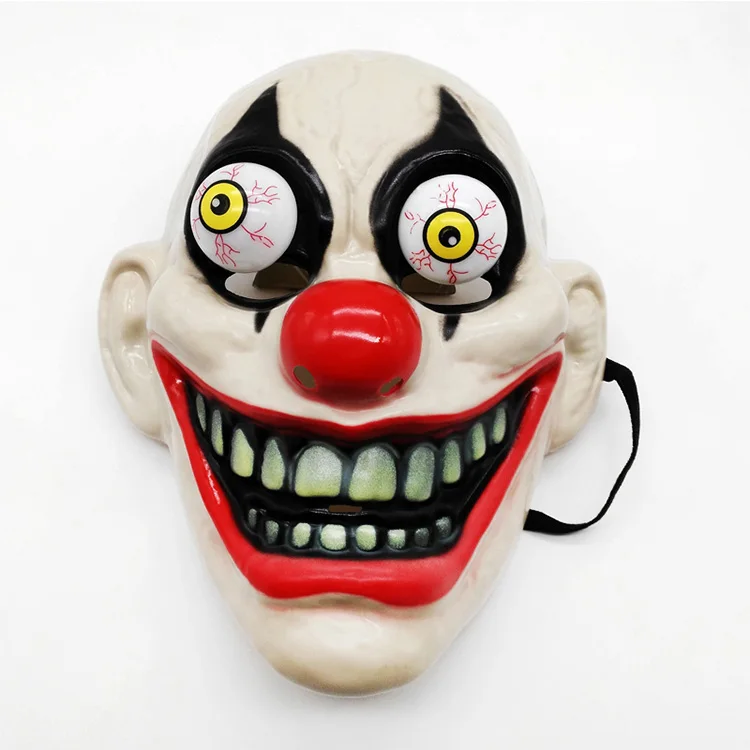 
Hot sale halloween carnival party pvc smile funny clown mask led glitter explosion eyes joker face masks 