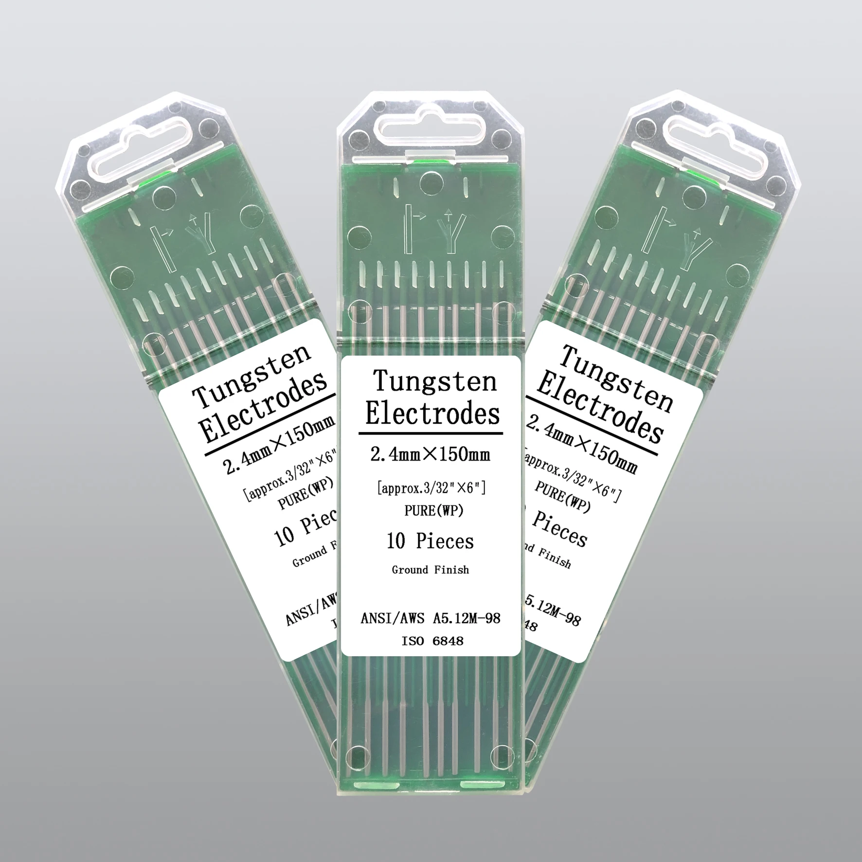 
WP 1.6mmx150mm green pure Tungsten electrodes welding rod electrodes for TIG welding 