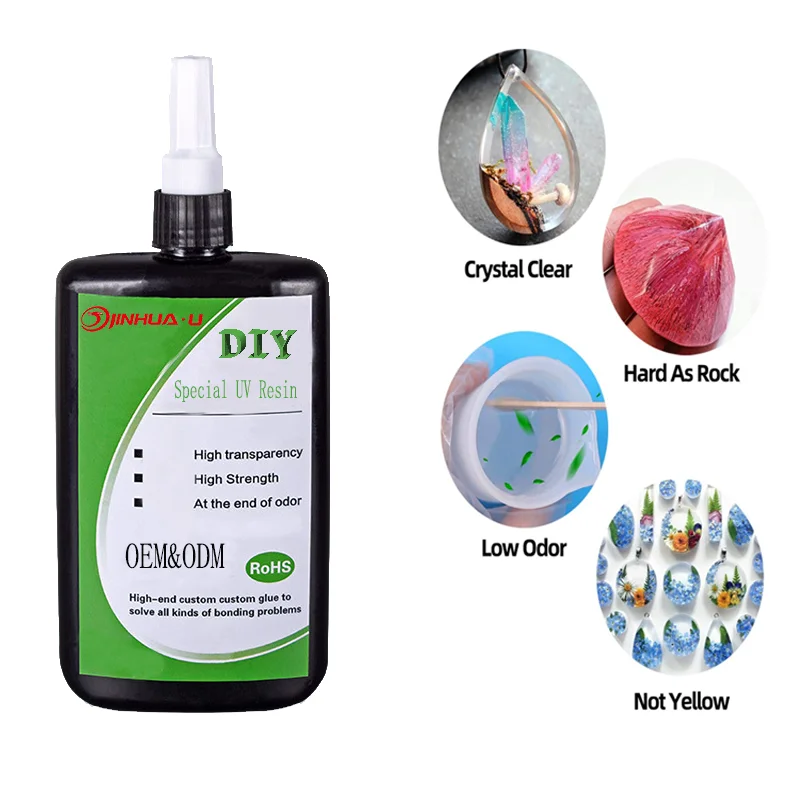 УФ-смола 10-1000 г прозрачный твердый кристаллический клей для ювелирных изделий художественных изготовления своими руками литья солнечный свет УФ-лампа