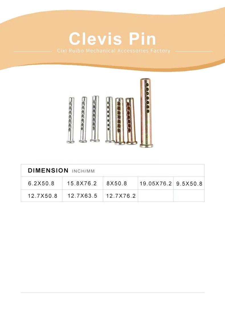 Good Quality Customized Sizes Stainless Steel Clevis Pins at Factory Prices