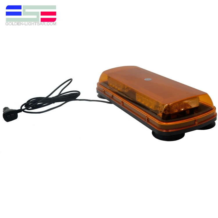 SAE Class I Amber Yellow 24 LED 72 Watts High Intensity Emergency Hazard Warning LED Strobe Mini Light Bar with Magnetic Base