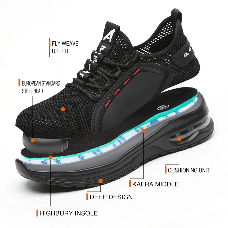 New Wholesale Industrial Safety Equipment Working Labor sneakers safty shoes industry safety Steel toe safety shoes