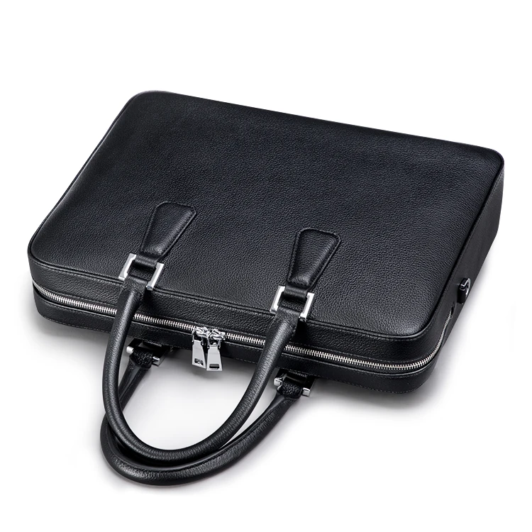 2021 French Designer Genuine Leather Men Laptop Handbags Full Grain Leather Men Business Briefcase Bags with Brand Name