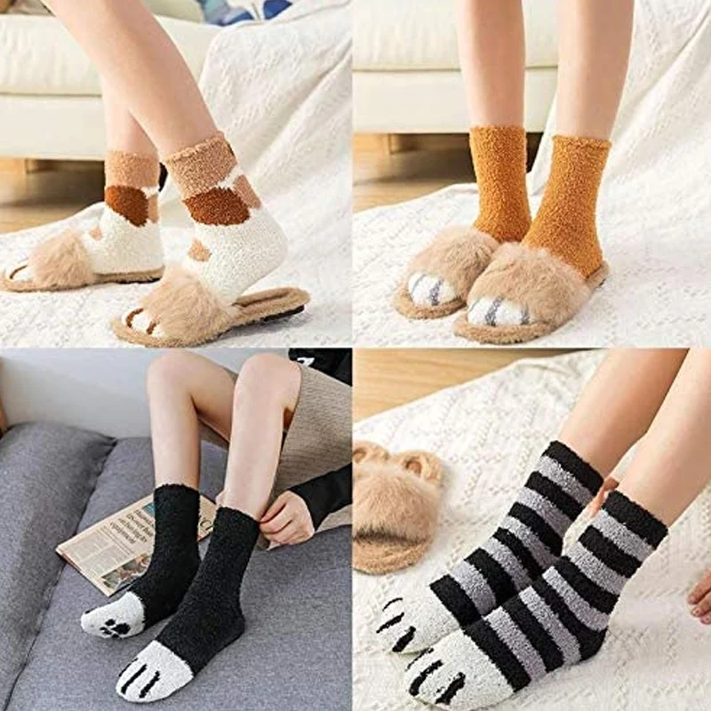 Soft Slipper Fluffy Casual Home Sleeping Fuzzy Cozy Non Slip Sock For Adults Cozy Womens Autumn And Winter Socks