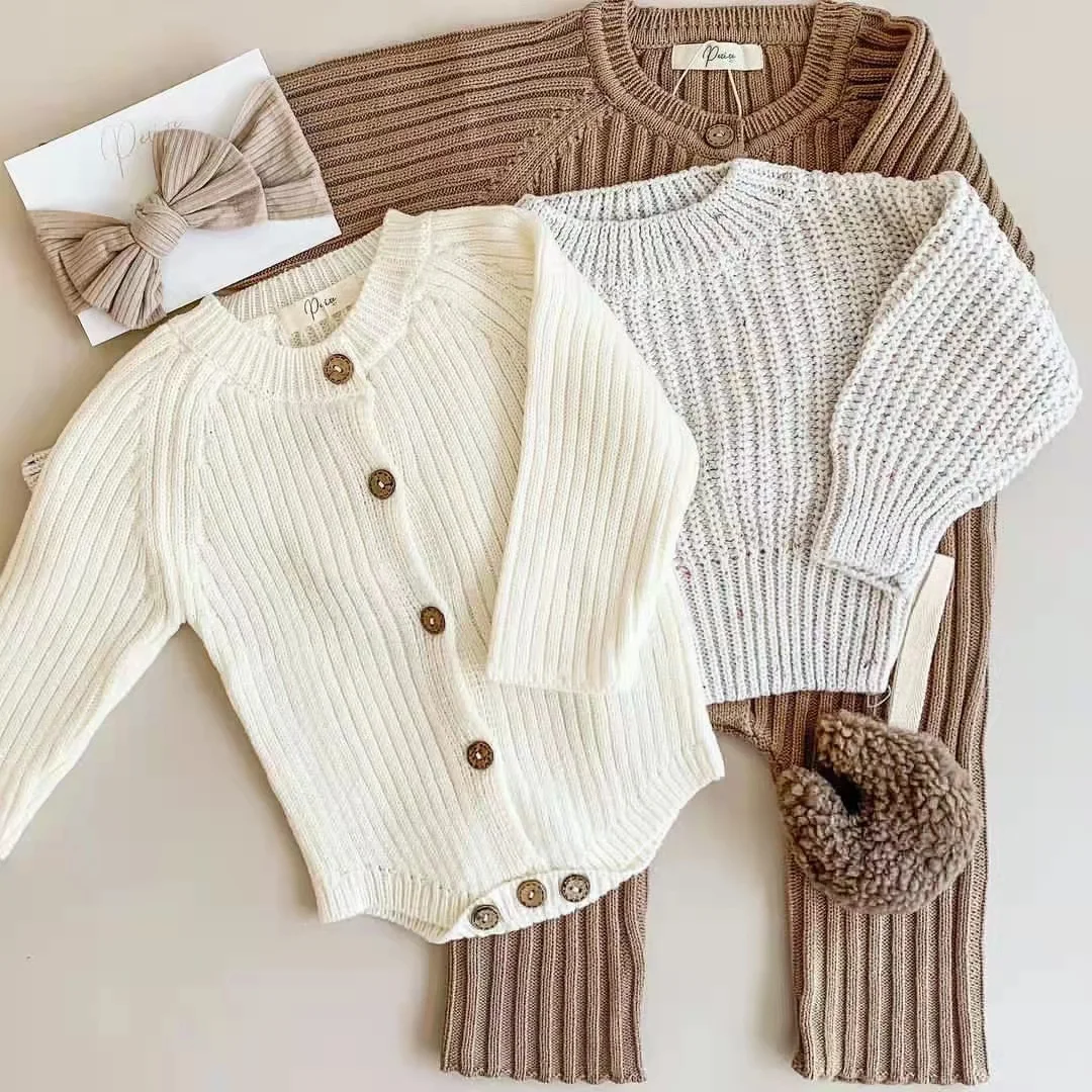 2022 spring and autumn baby long sleeve knitted romper baby rompers