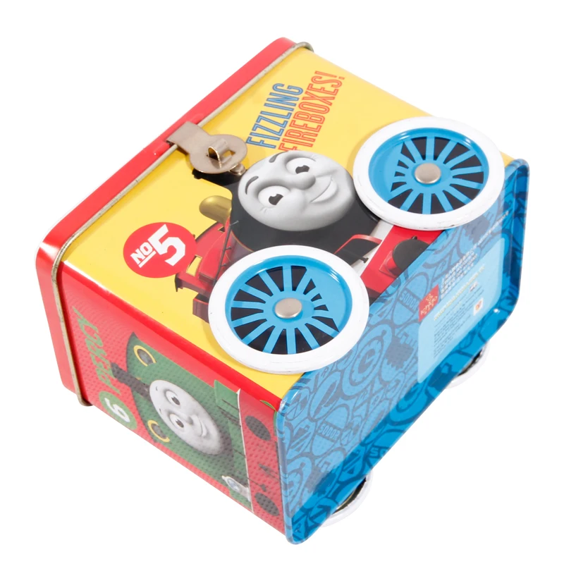Custom logo metal tin coin  bank container promotional tin can CMYK printing car shaped tin boxes