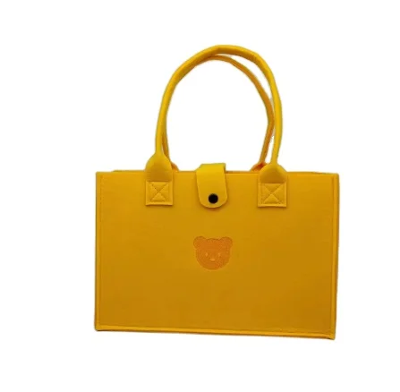 Custom Plain Felt Fashion Design Plain Recycled Organizer Storage Print Logo Customize Felt Shopping Tote Bag