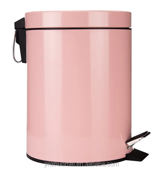 Galvanized Steel 5L Pedal Bin With Holes Design Round Shape Trash Can