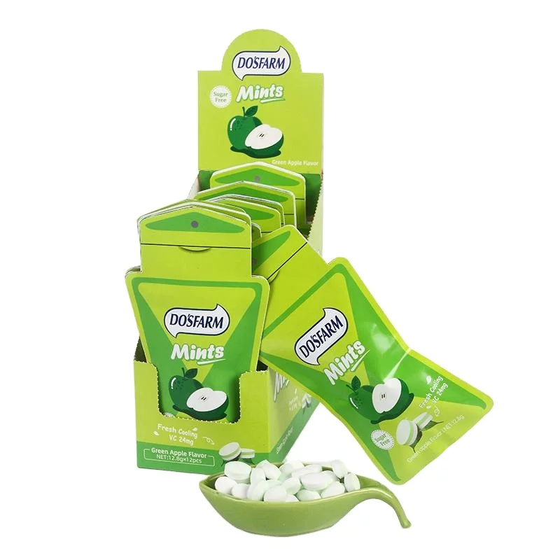 Green Apple Flavor Sugar Free Vitamin C Fresh Cooling Mint Candy Wholesale