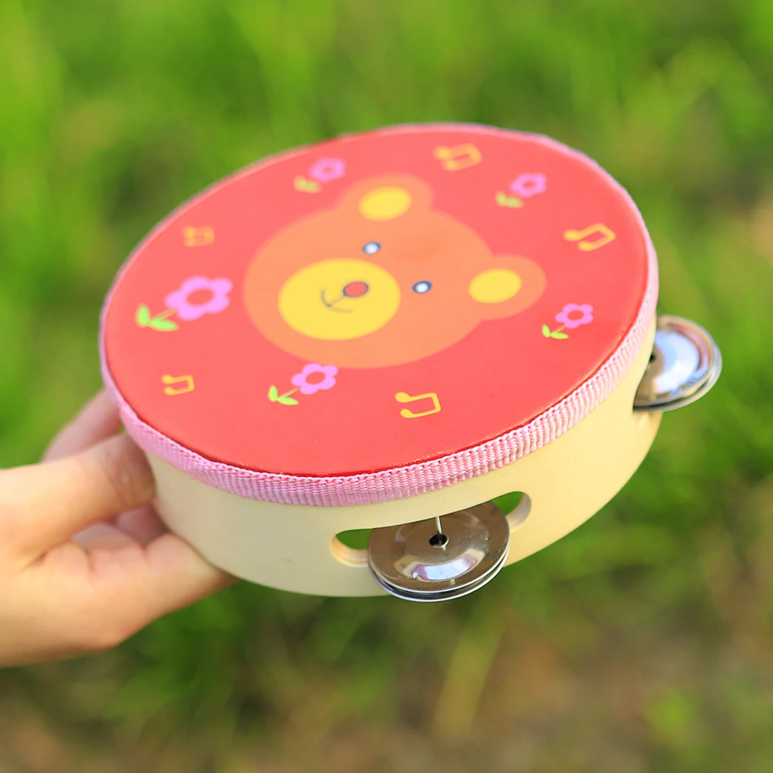 Новый Orff 6 ''Детский Печатный мини-ТАМБУРИН музыкальный инструмент игрушки сковорода перкуссионный деревянный ручной барабан