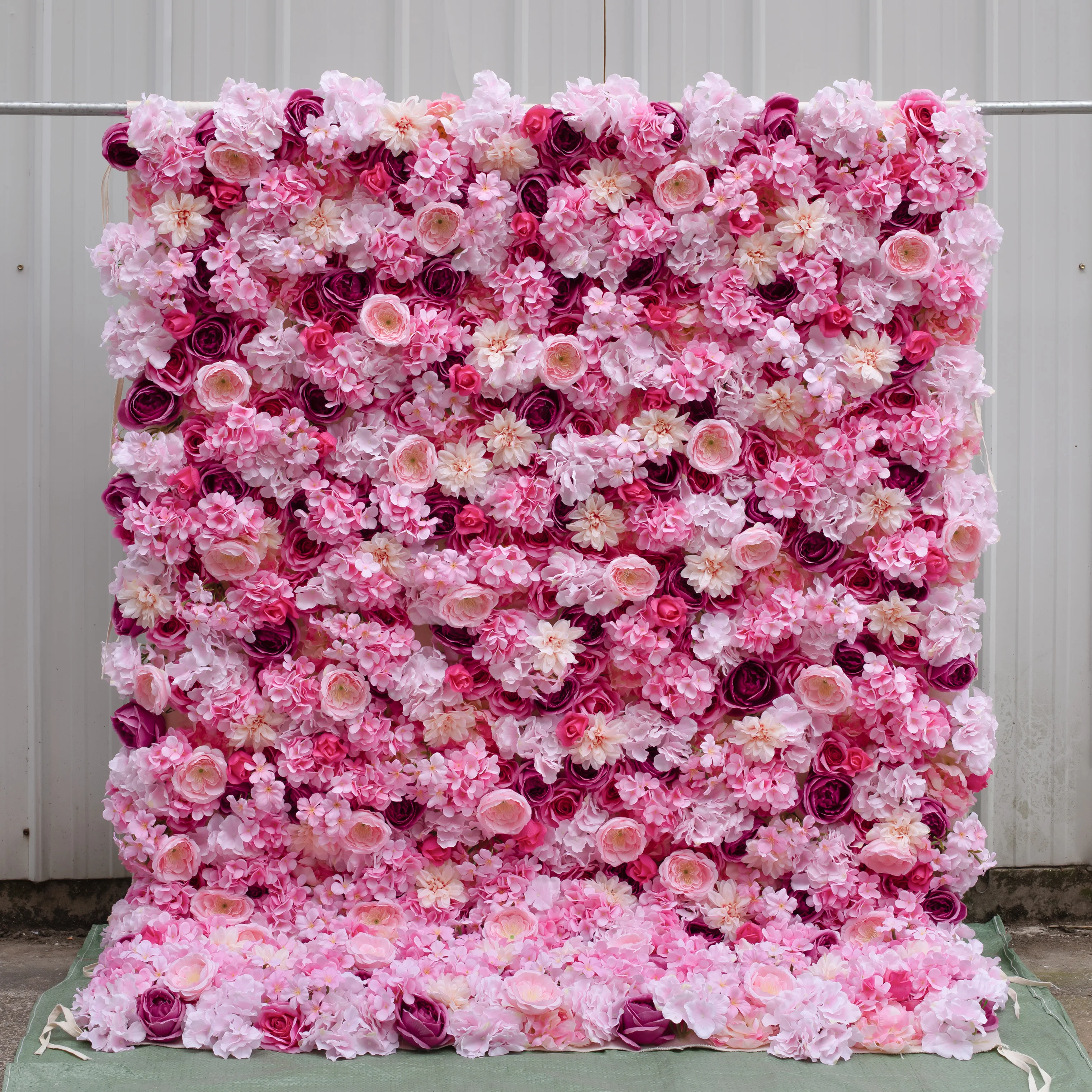 Artificial Flowers Wedding Flower Wall Roll Backdrop Wall Panel White Cloth Wall for wedding decoration