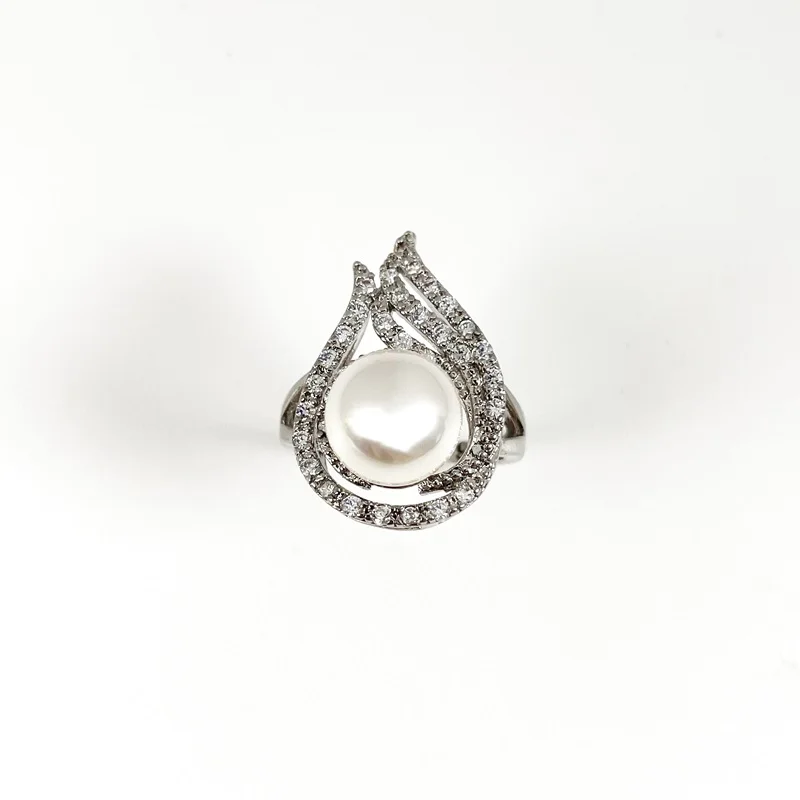 NATUNA high quality s925 sterling silver jewelry making supplies wedding custom rings with pearl