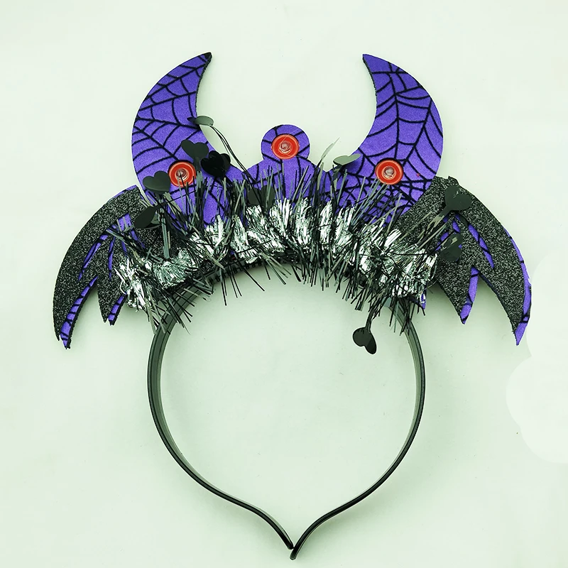 New Halloween hat Headband LED Flashing Pumpkin Witch Hat devil horns Headwear for Festive Celebrations