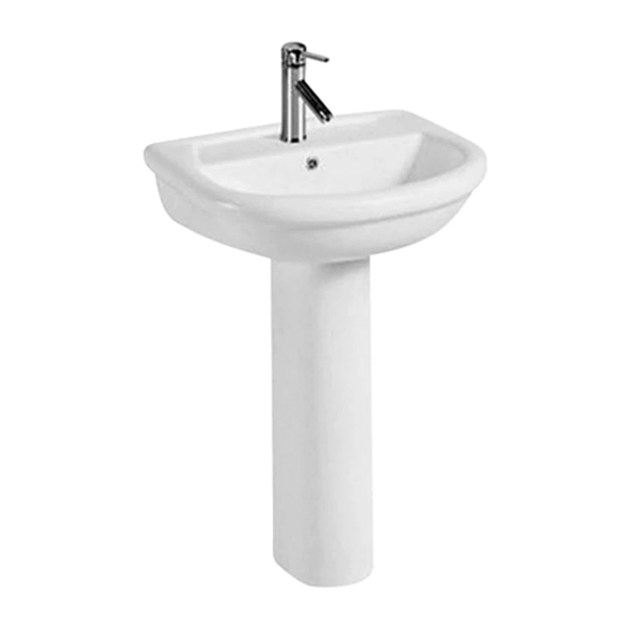 
high quality self-cleaning glaze china round shape bathroom ceramic pedestal wash basin sink 