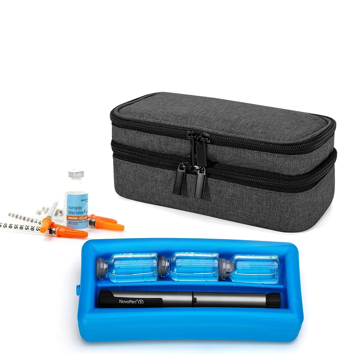 Custom Insulin Refrigerator Portable 2 Layers Insulin Pen Case Insulated Insulin Bag Cooler