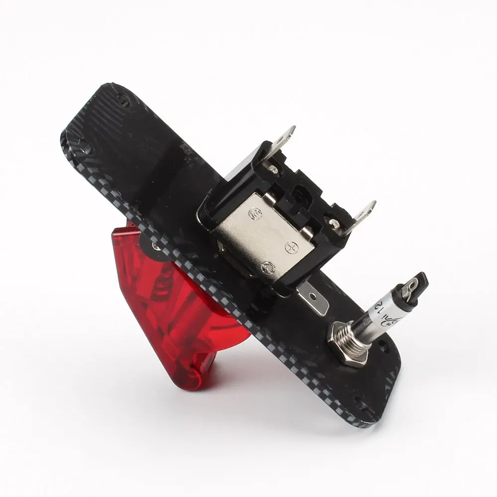 12V Carbon Ignition Engine Start Push Button 1 gang Toggle Switch Panel for Racing car