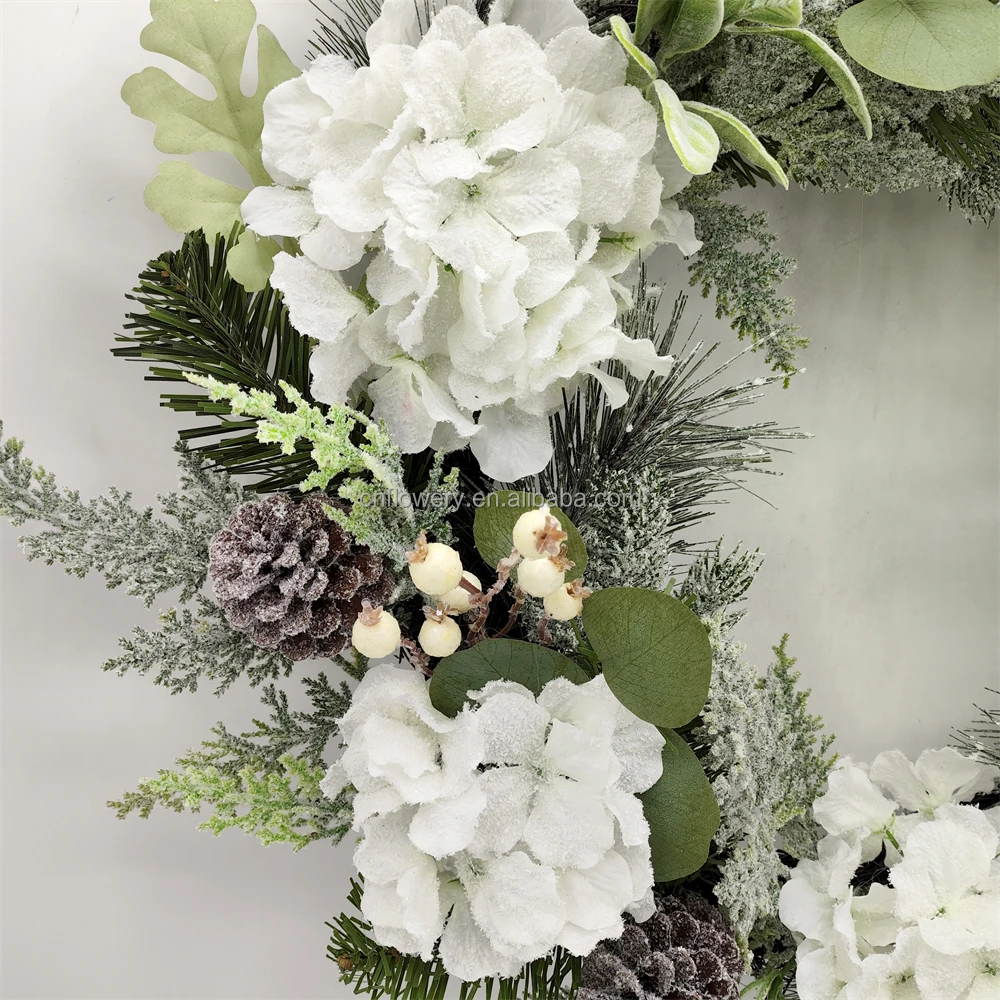 CNF 50cm Artificial Christmas Wreath Christmas Decor Wreath for Home Wall Decor Christmas Wreath Garland