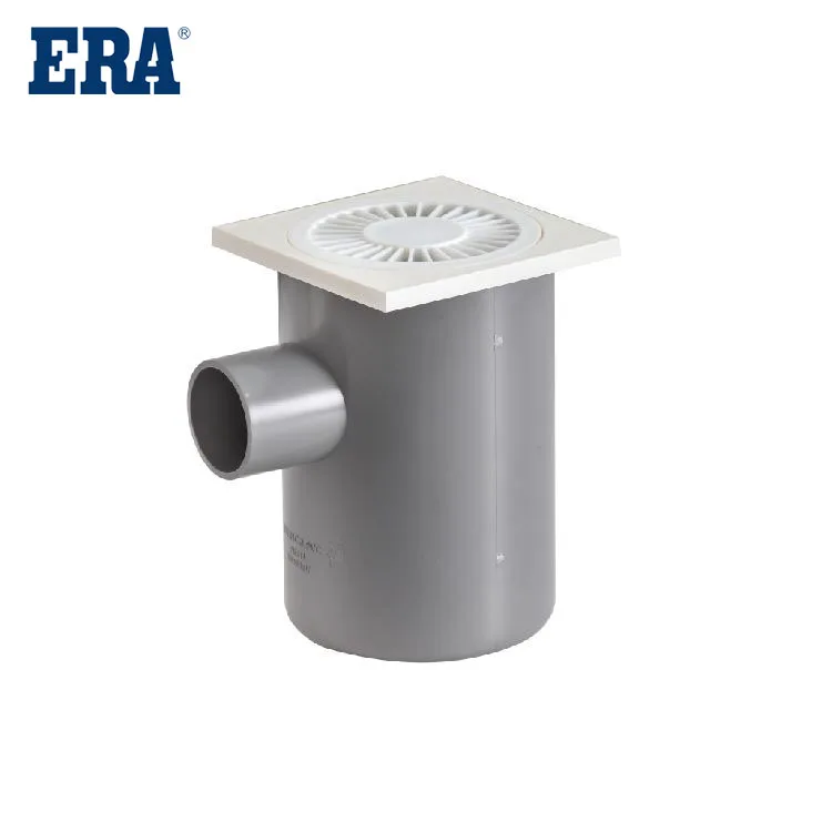 ERA Gulley Trap Lower Type DIN Standard for bathroom drainage PVC-U cross floor drain