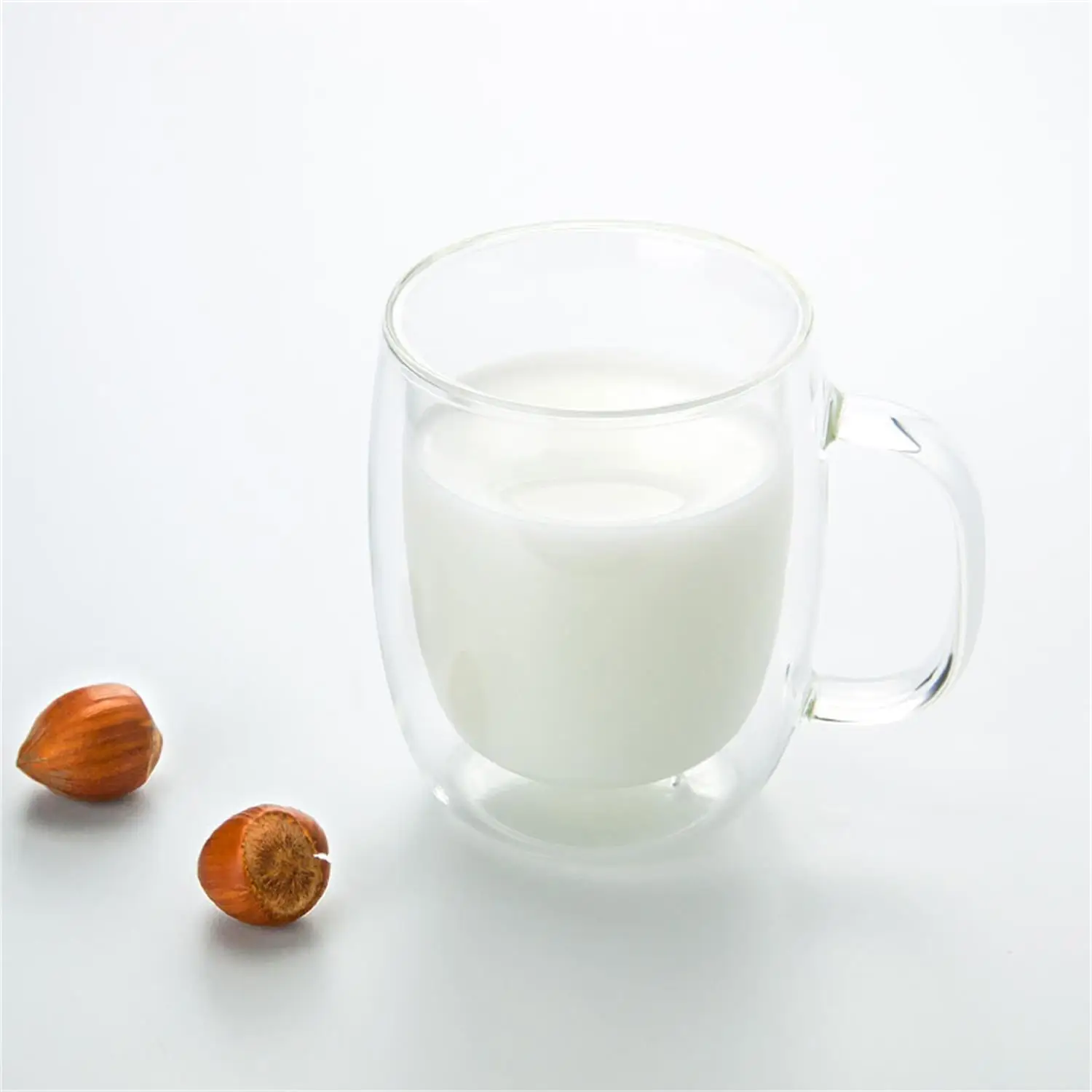 250 ml double glass perfect coffee cup glass insulated quality glass with handle Christmas